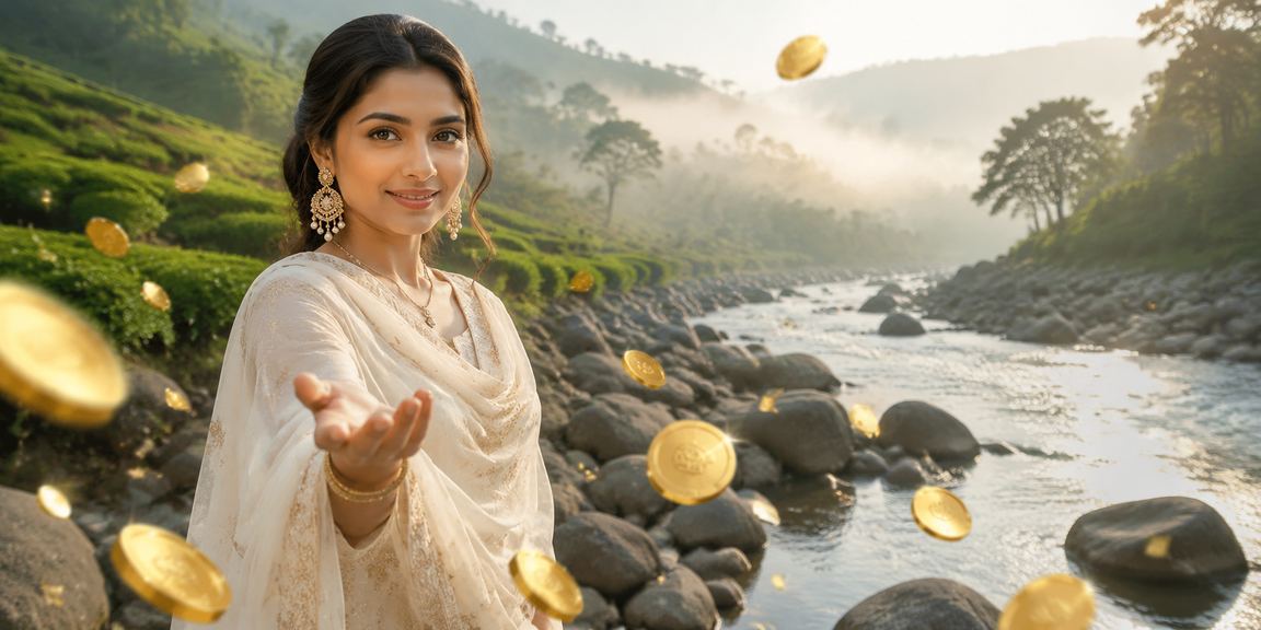 সিলেটের চা বাগানে বসে মোবাইলে tk1999 রামি গেম খেলছেন একজন তরুণ